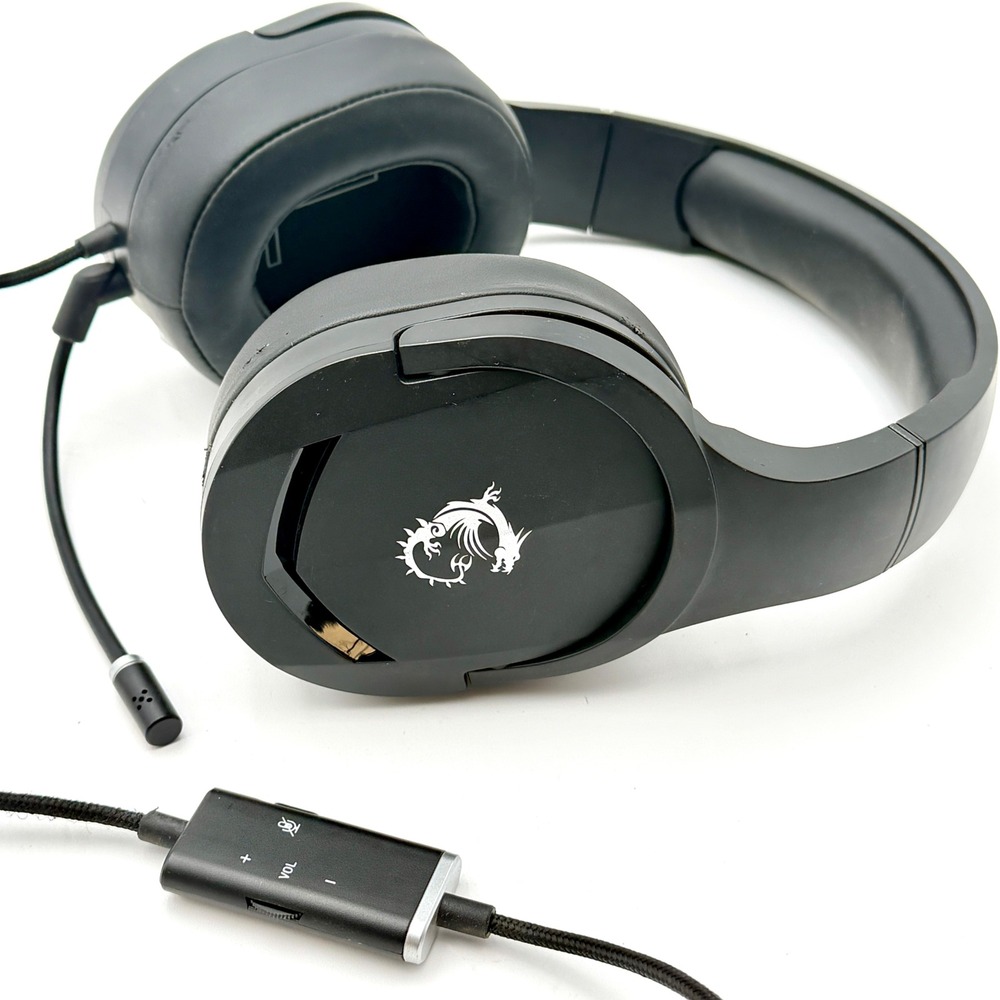 MSI Immerse GH20 Wired Gaming Headset Black Over Ear Detachable Mic 3.5mm Jack